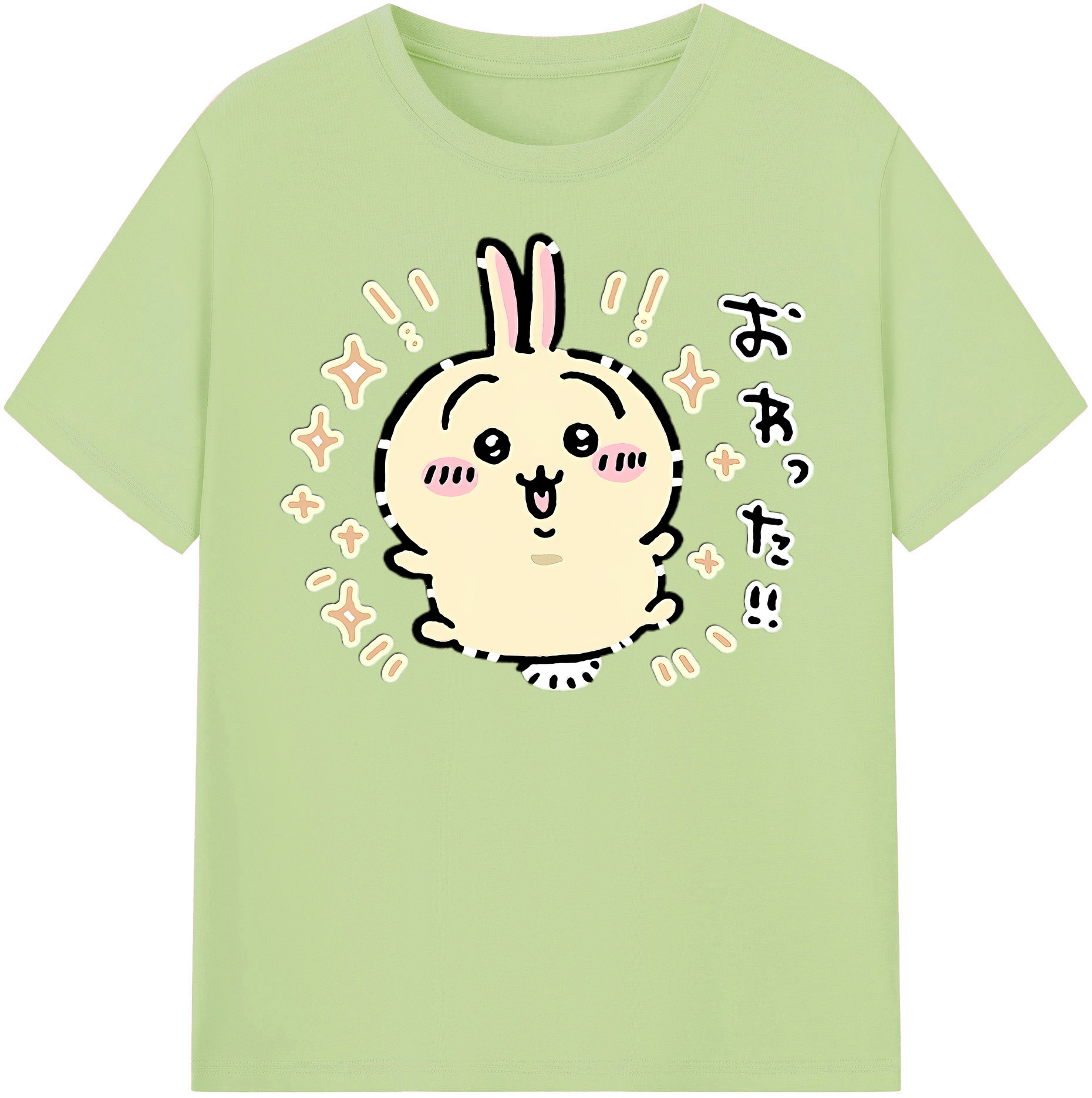 （画像用） ちいかわ うさぎ Chii-kawa usagi 綿100％半袖Tシャツ（フロントプリント）